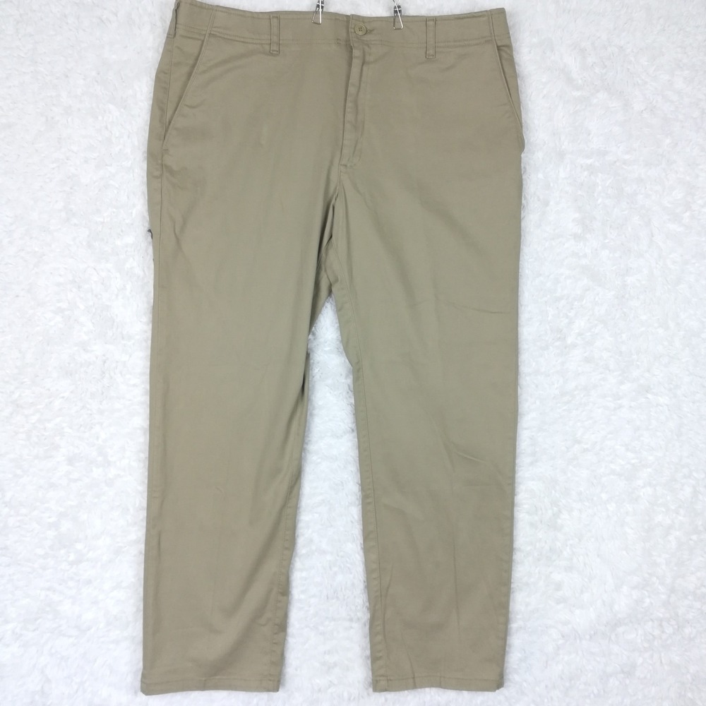 Lee Mens Pants Performance Series Straight Fit Khaki Extreme Comfort 42x32 New